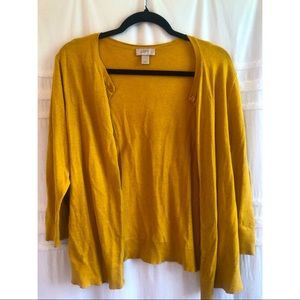 Mustard Yellow Loft Button Down Cardigan